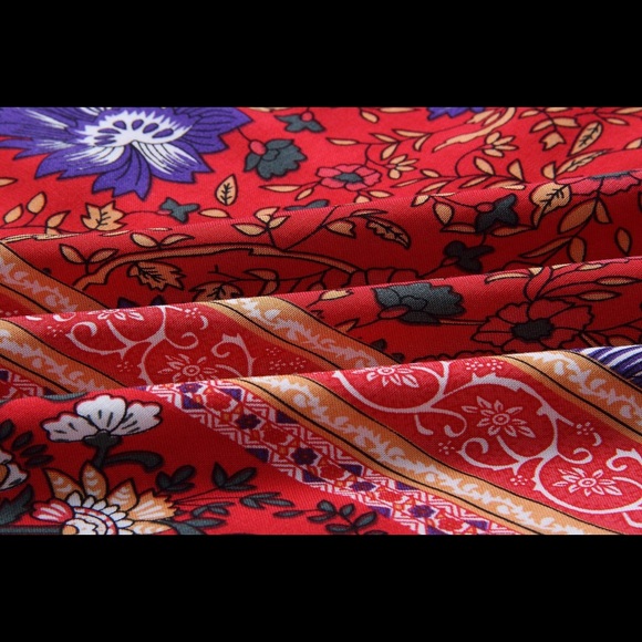 Red floral mini dress - Picture 5 of 7